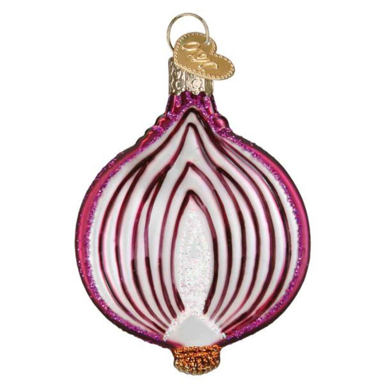 Old World Christmas 3.0 Inch Red Onion Christmas Tree Ornament , Vegetable Protect Against Evil